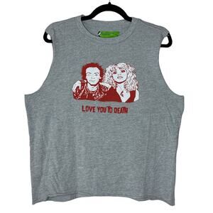Sandrine Rose Sid & Monroe Love You To Death Gray Muscle Shirt Women Medium NWT